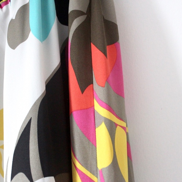 Vintage Silky Colourful Nygard Drop Waist Skirt Size Medium Pink Black Floral - Picture 5 of 10